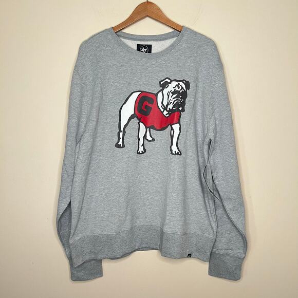 '47 Georgia Bulldogs Imprint Headline Crewneck Gray Sweater - Picture 1 of 4